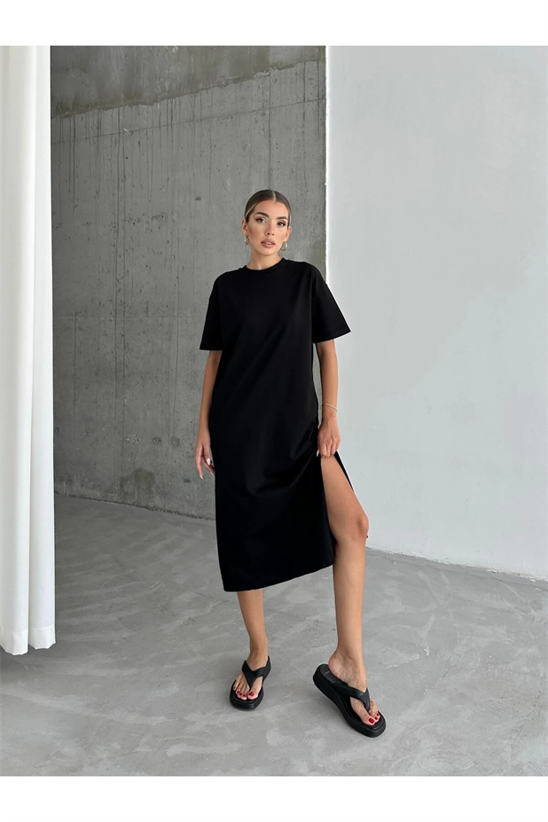 Vera Oversize Elbise Siyah - Siyah