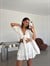 Eteği Fırfırlı Bağlamalı Takım - Ekru