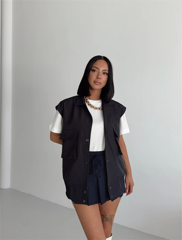 İnva Cepli Yelek Lacivert - Lacivert