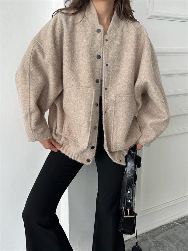 Kırçıllı Kaşe Mont - Kum Beji