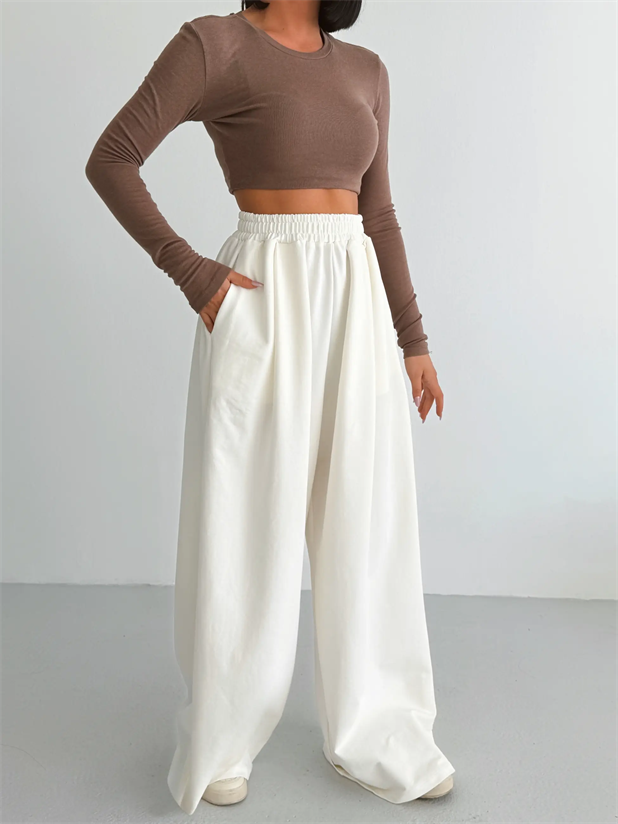 Baggy Salaş Eşofman - Beyaz