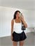 Korse Dantel Crop Top - Beyaz