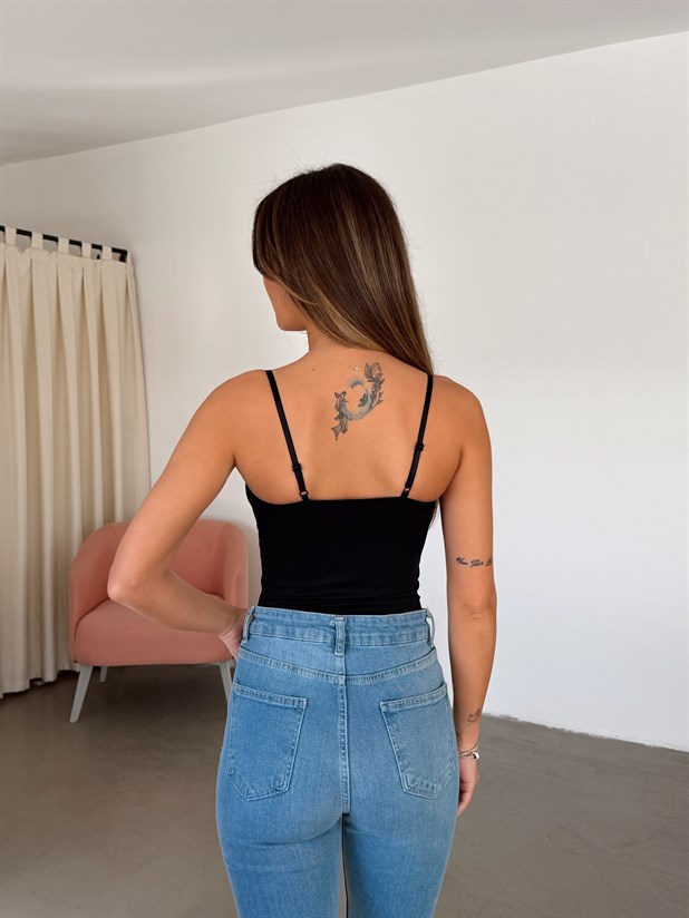 Dantelli Bodysuit - Siyah