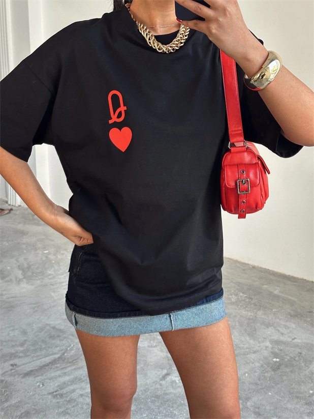 Love Q Basic Tshirt Siyah - Siyah