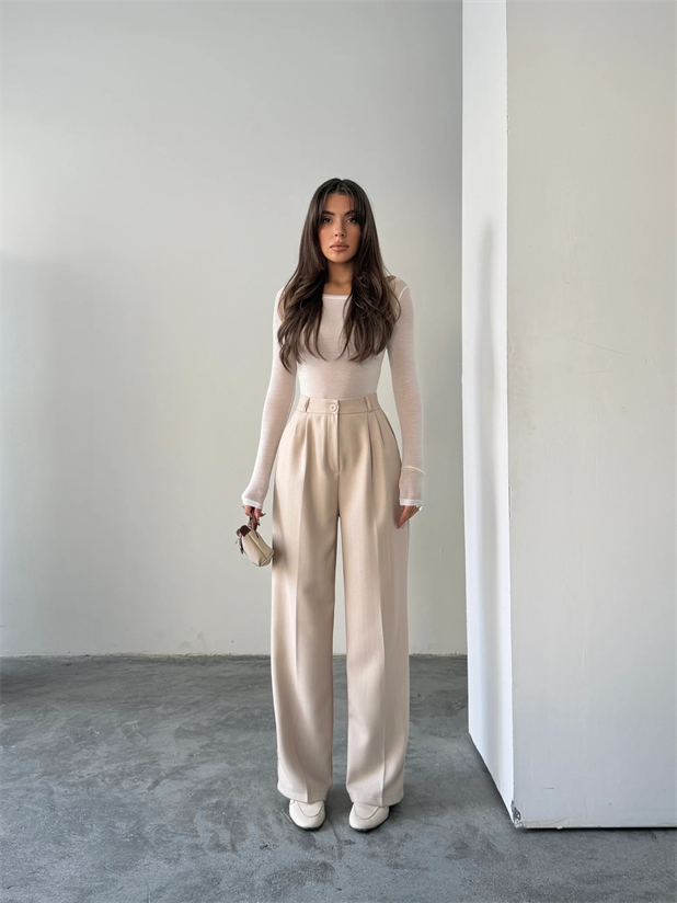 Yünefekt Çizgili Palazzo - Taş