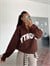 Sporty Yarım Fermuar Sweat - Kahve