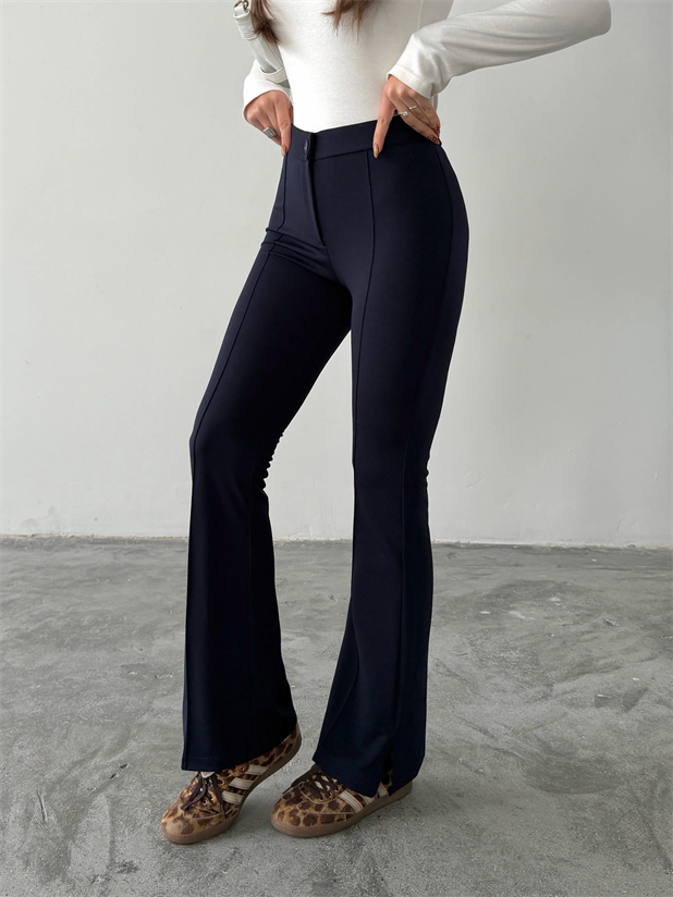 Çimalı Yırtmaç Pantolon  - Lacivert