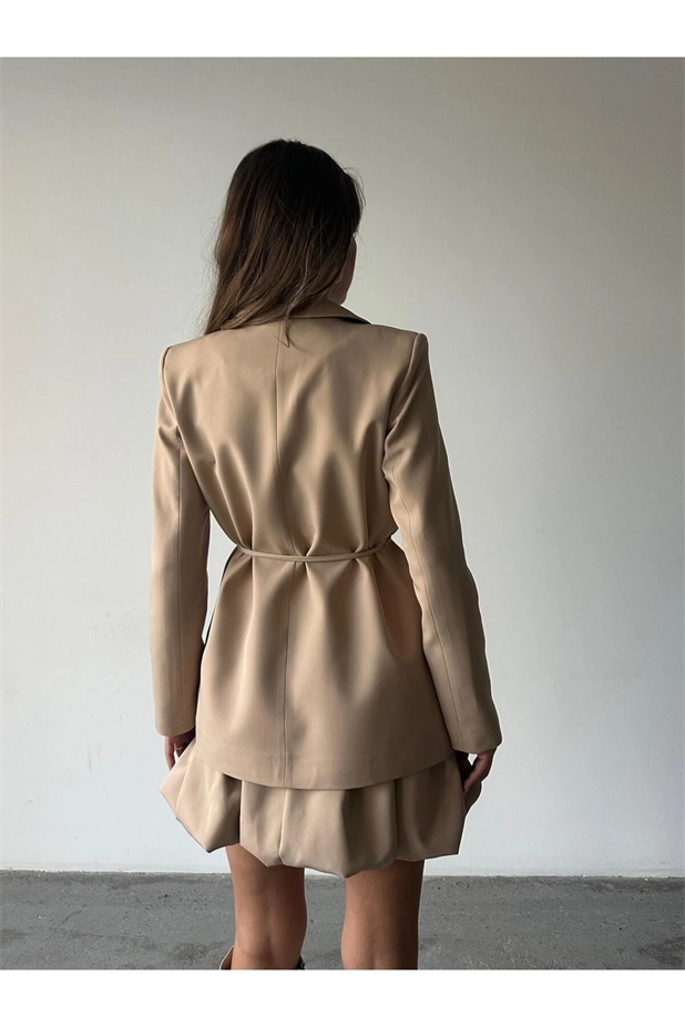 Bağlamalı Blazer Ceket Bej - Bej