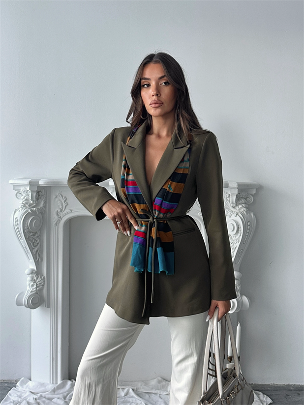 Bağlama Detay Ceket - Haki