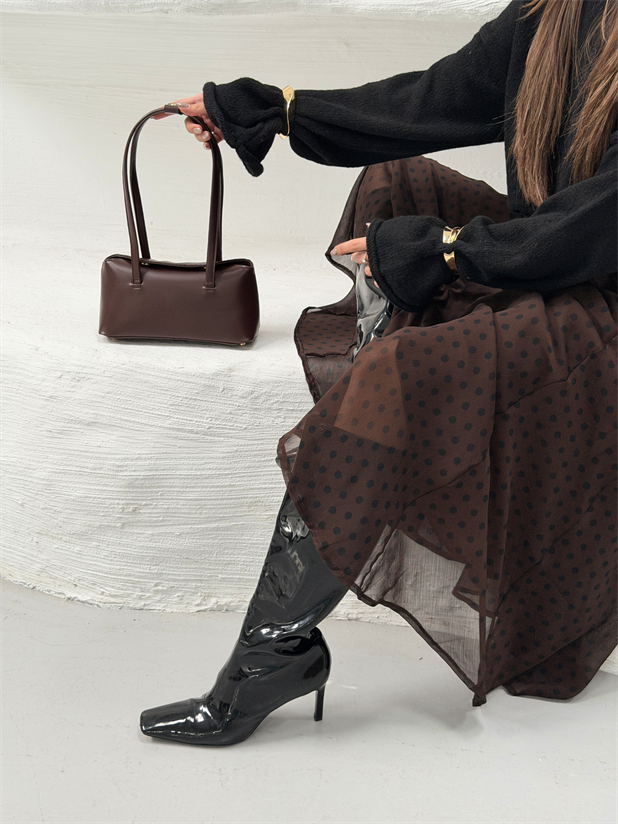 Baget Omuz Çantası - Kahve