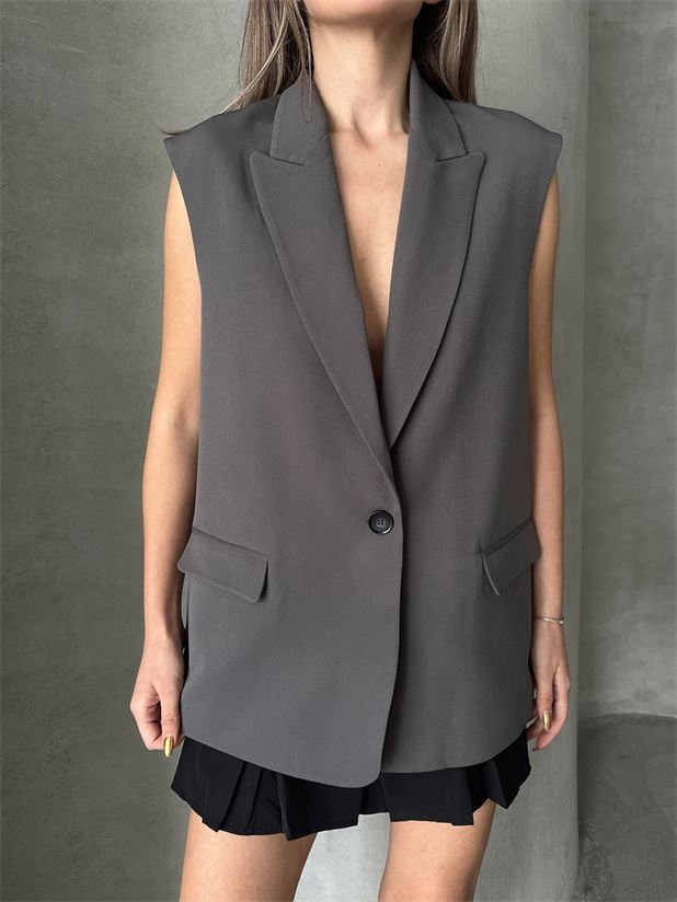 Valeria Blazer Yelek Füme - Füme