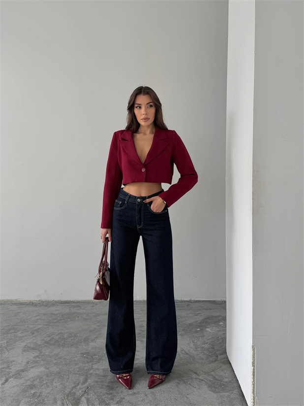 Vintage Wide Leg Jean Pantolon - Lacivert