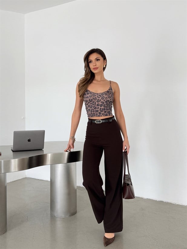 Scuba Crep Pantolon - Kahve