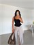 Korse Dantel Crop Top - Siyah