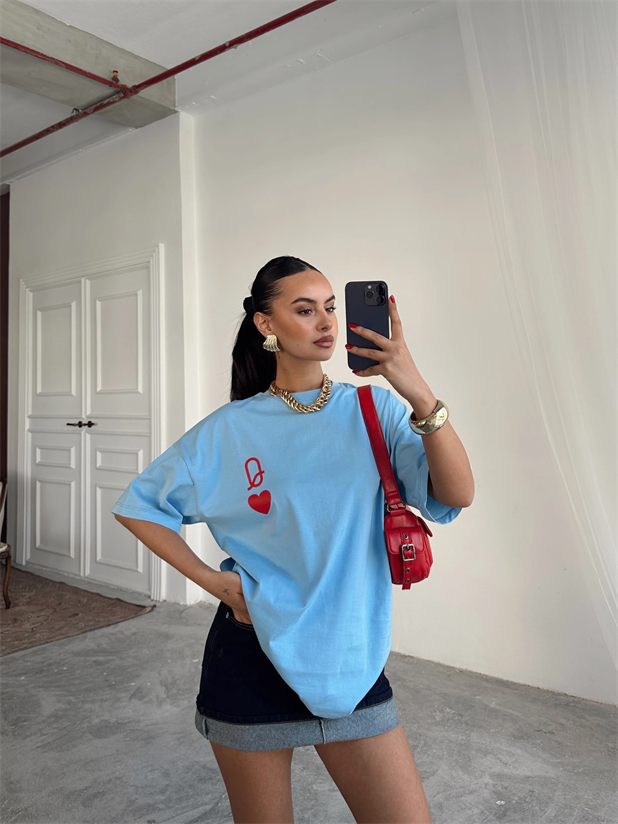 Love Q Basic Tshirt Bebe Mavi - Mavi