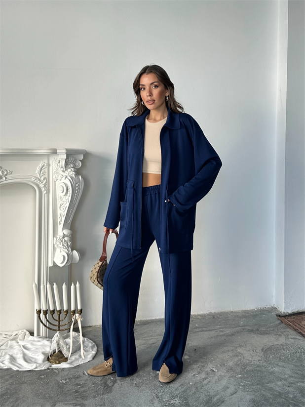 Bağlamalı Modal İkili Takım  - Lacivert