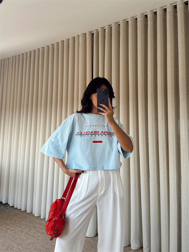 Laguna Beach Crop Basic - Mavi