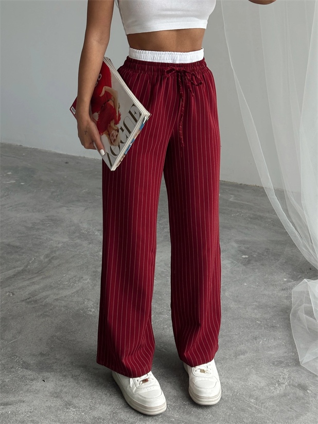 Garnili Line Pantolon  - Bordo