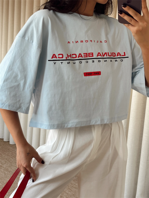 Laguna Beach Crop Basic - Mavi