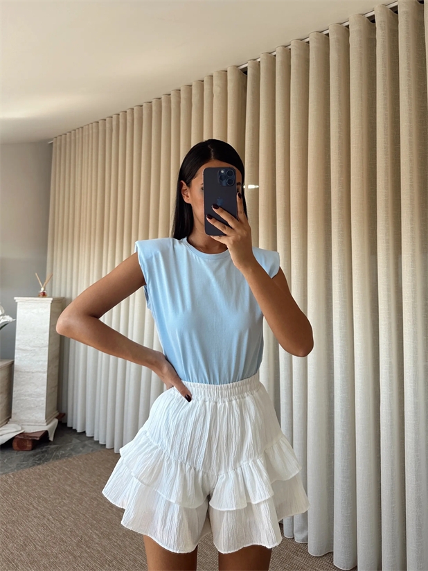 Vatka Detaylı Basic - Bebe Mavi