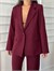 Tek Düğme Blazer Ceket - Bordo