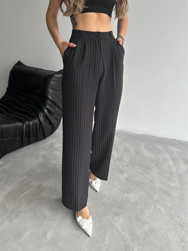 Elicia Line Pileli Palazzo - Siyah