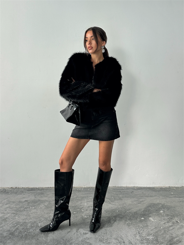 Premium Crop Kürk - Siyah