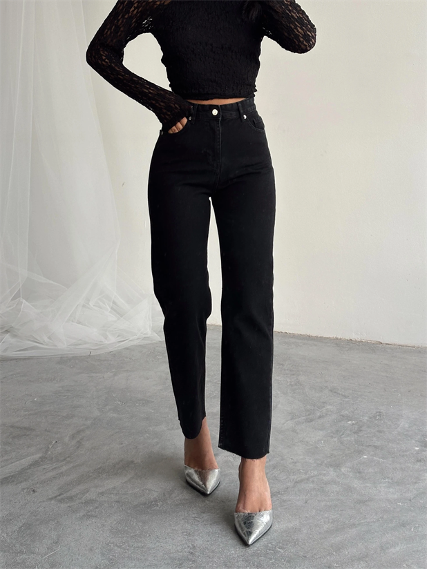 Massimo Mom Fit Jean - Siyah