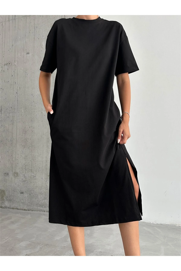 Vera Oversize Elbise Siyah - Siyah