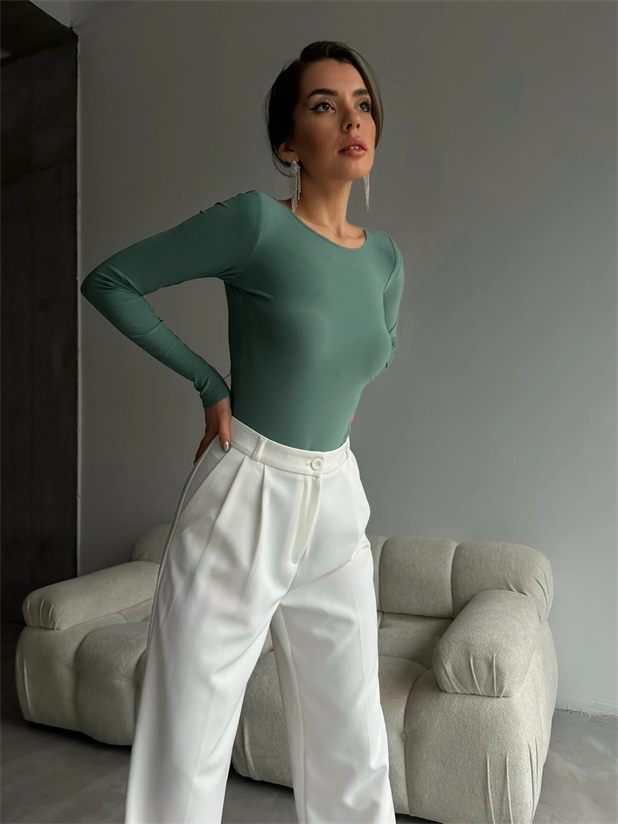 Mia Diamond Detay Bodysuit Mint - Mint