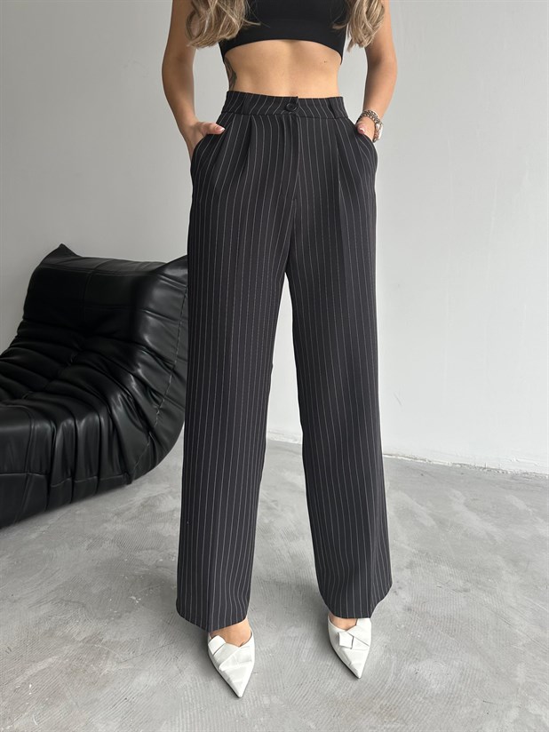 Elicia Line Pileli Palazzo - Siyah