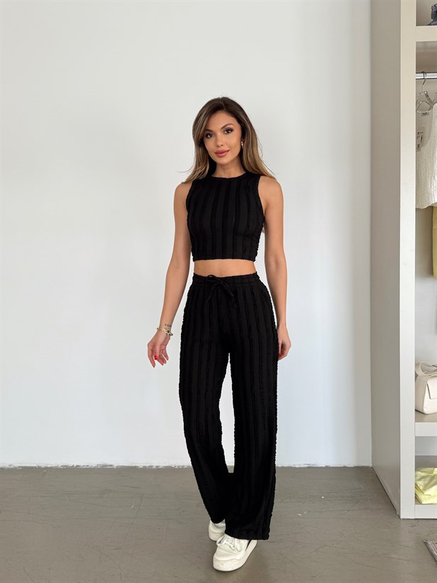 Fırfır Atlet Takım - Siyah