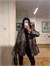 Leopar Desenli Saten Blazer Ceket - Bej