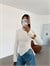 Asimetrik Yan Drape Bluz - Beyaz
