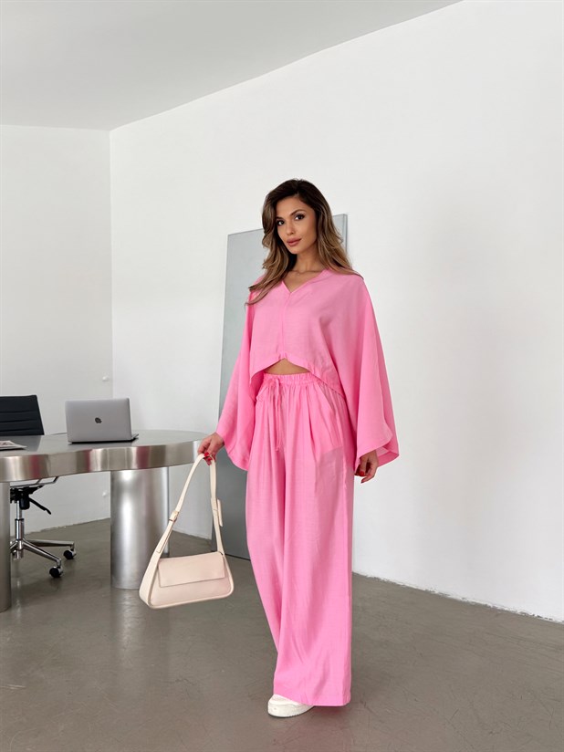 Salaş Keten Takım  - Pembe