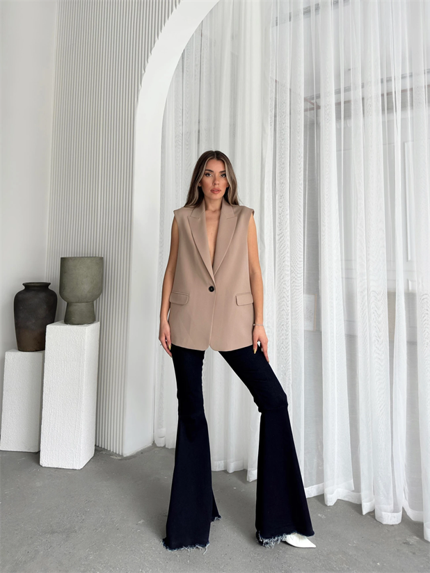 Valeria Blazer Yelek Vizon - Vizon