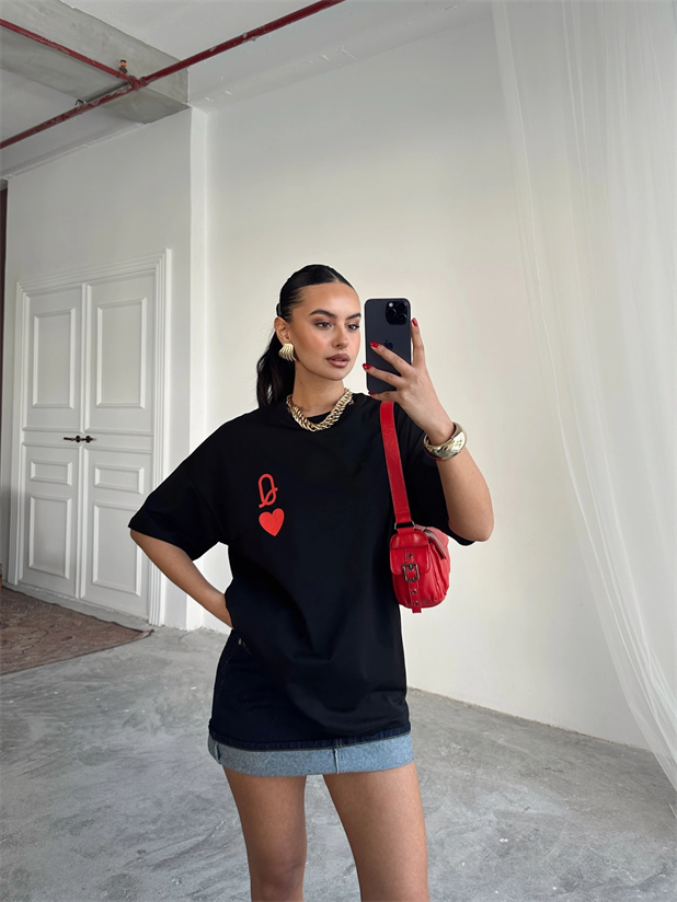 Love Q Basic Tshirt Siyah - Siyah