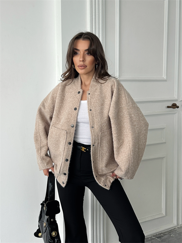 Kırçıllı Kaşe Mont - Kum Beji