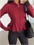 Beli Pileli Fermuarlı Sweat - Bordo