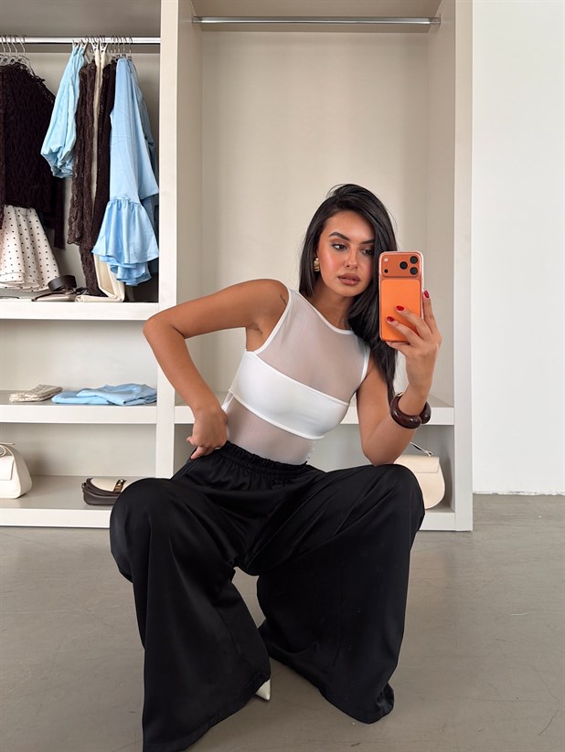 Tül Bodysüit - Beyaz