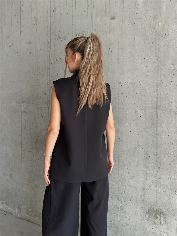 Valeria Blazer Yelek Siyah - Siyah