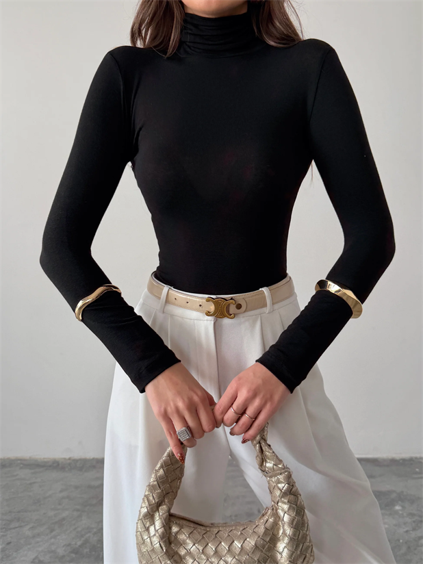 Balıkçı Transparan Bluz - Siyah