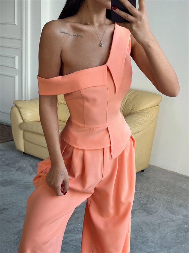 Tek Omuz Büstiyer - Yavruağzı