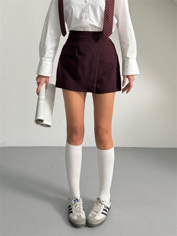 Tek Kapak Cepli Mini Etek - Mürdüm