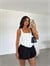 Korse Dantel Crop Top - Beyaz