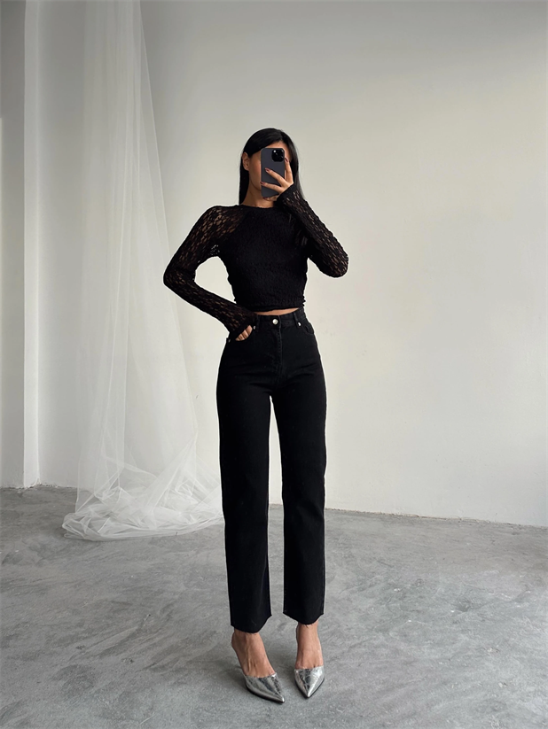 Massimo Mom Fit Jean - Siyah