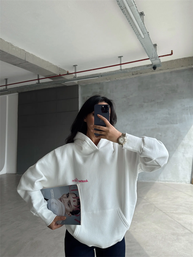 Another Kapüşonlu Sweatshirt Beyaz - Beyaz