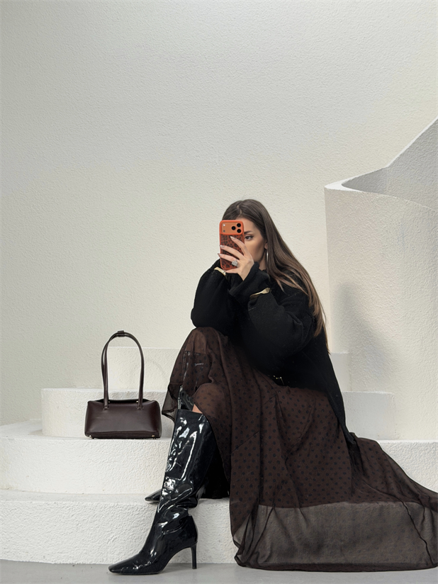 Baget Omuz Çantası - Kahve