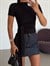 Modal Düğümlü Basic T-shirt - Siyah