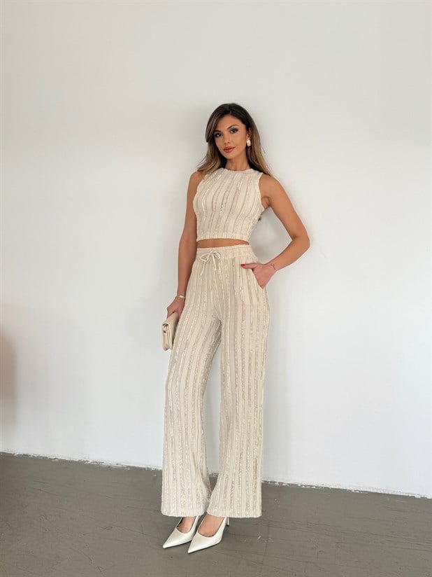 Fırfır Atlet Takım - Bej